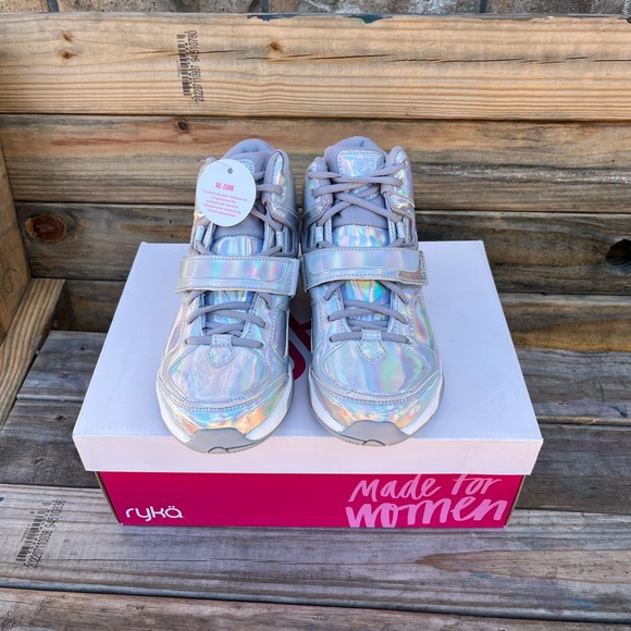 Ryka Women's Tenacious Patent Silver Iridescent Comfort
Training Sneakers - Picture 4 of 16